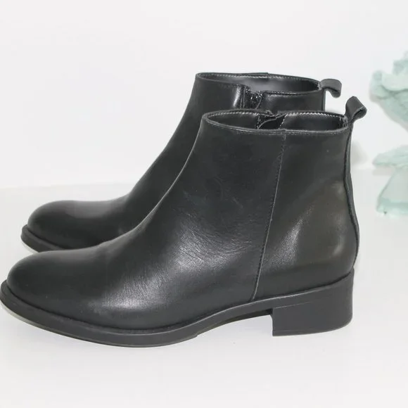 NEW Narf Genuine Leather Ankle Black Boots Womens Sz 37 / 6.5 made in Spain - Picture 5 of 8